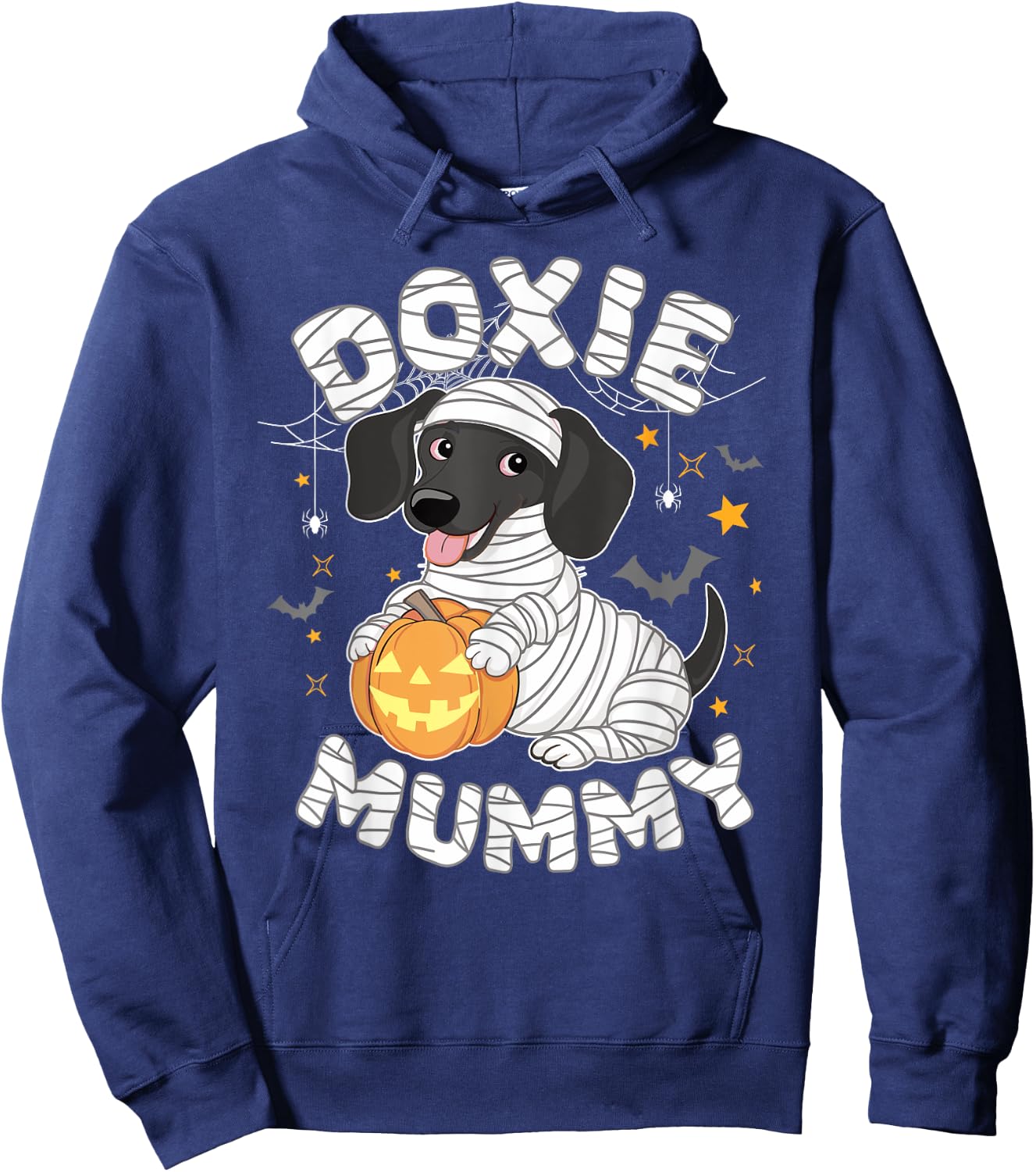 Halloween Costume Dachshund Dog Lover Doxie Mummy Hoodie - Hoodie | Navy