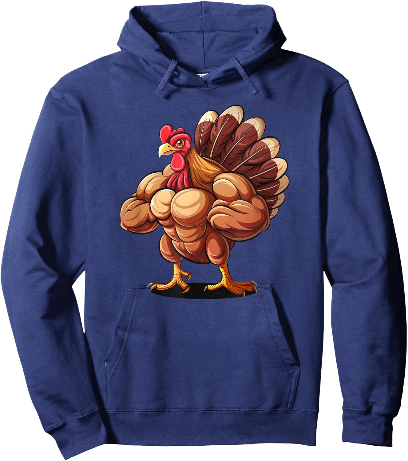 Thanksgiving Muscle Turkey Funny Leg Day Gym Body Builder Hoodie - Hoodie | Navy