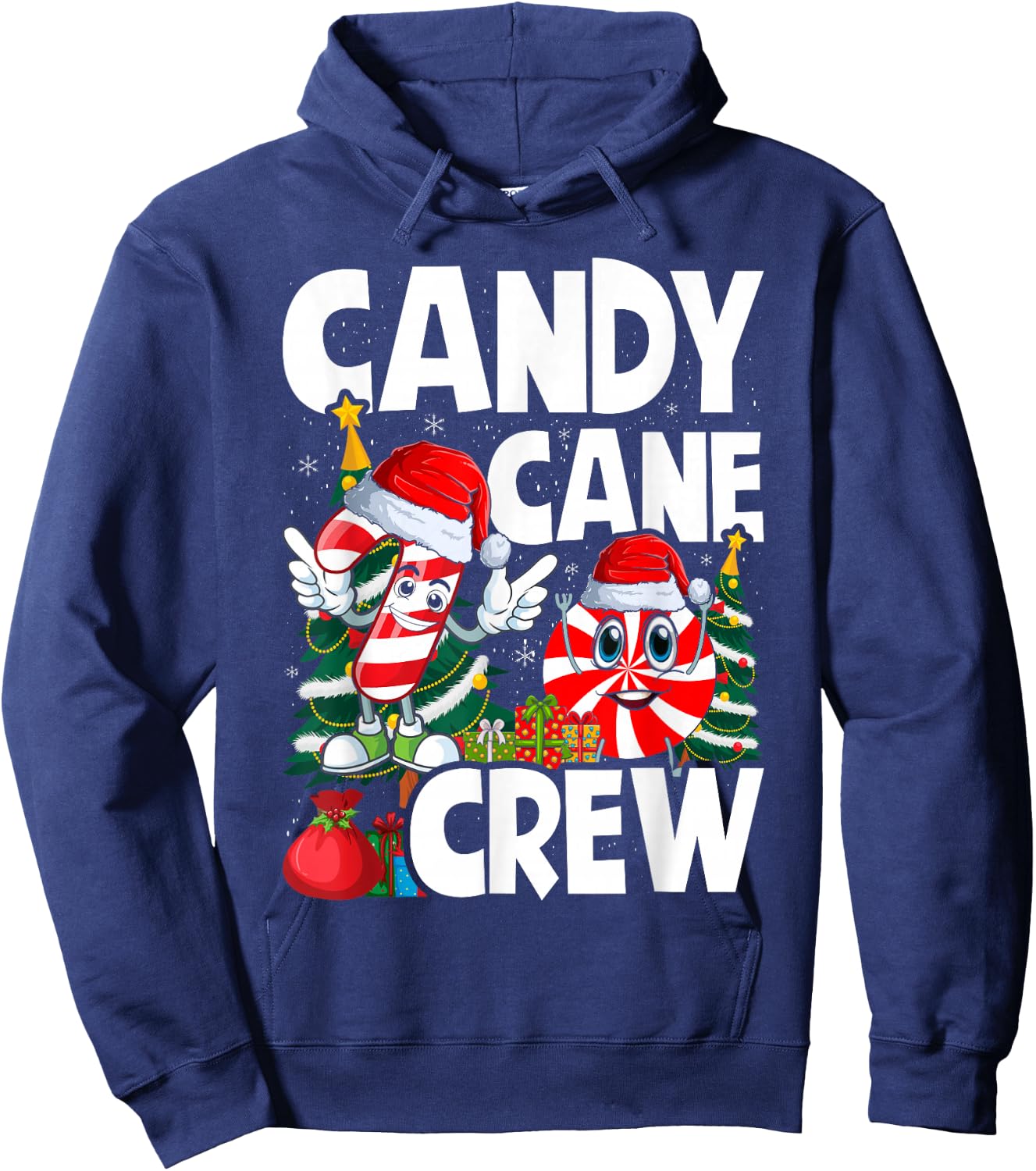 Candy Cane Crew Christmas Xmas Love Candy Boys Girls Kids Hoodie - Hoodie | Navy