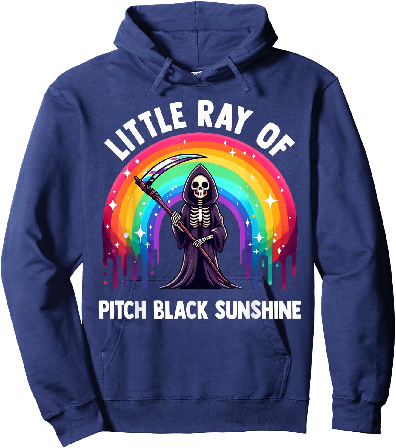 Little Ray Of Pitch Black Sunshine Death Rainbow Halloween Women Hoodie - Hoodie | Navy