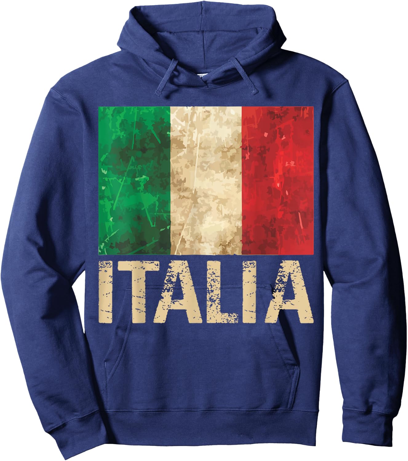 Vintage Italia Shirt Distressed Italy Flag Italian Pride Hoodie - Hoodie | Navy
