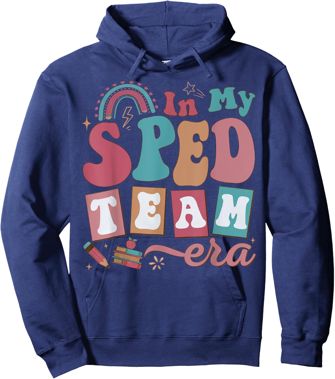 Retro In My Sped Team Era Teacher Back To School Women Kids Hoodie - Hoodie | Navy