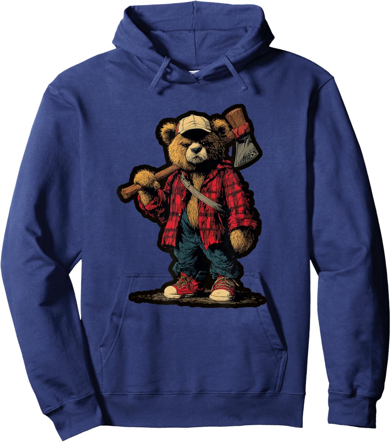 Strong Tree Cut Teddy Bear Costume for Lumberjack Lovers Hoodie - Hoodie | Navy