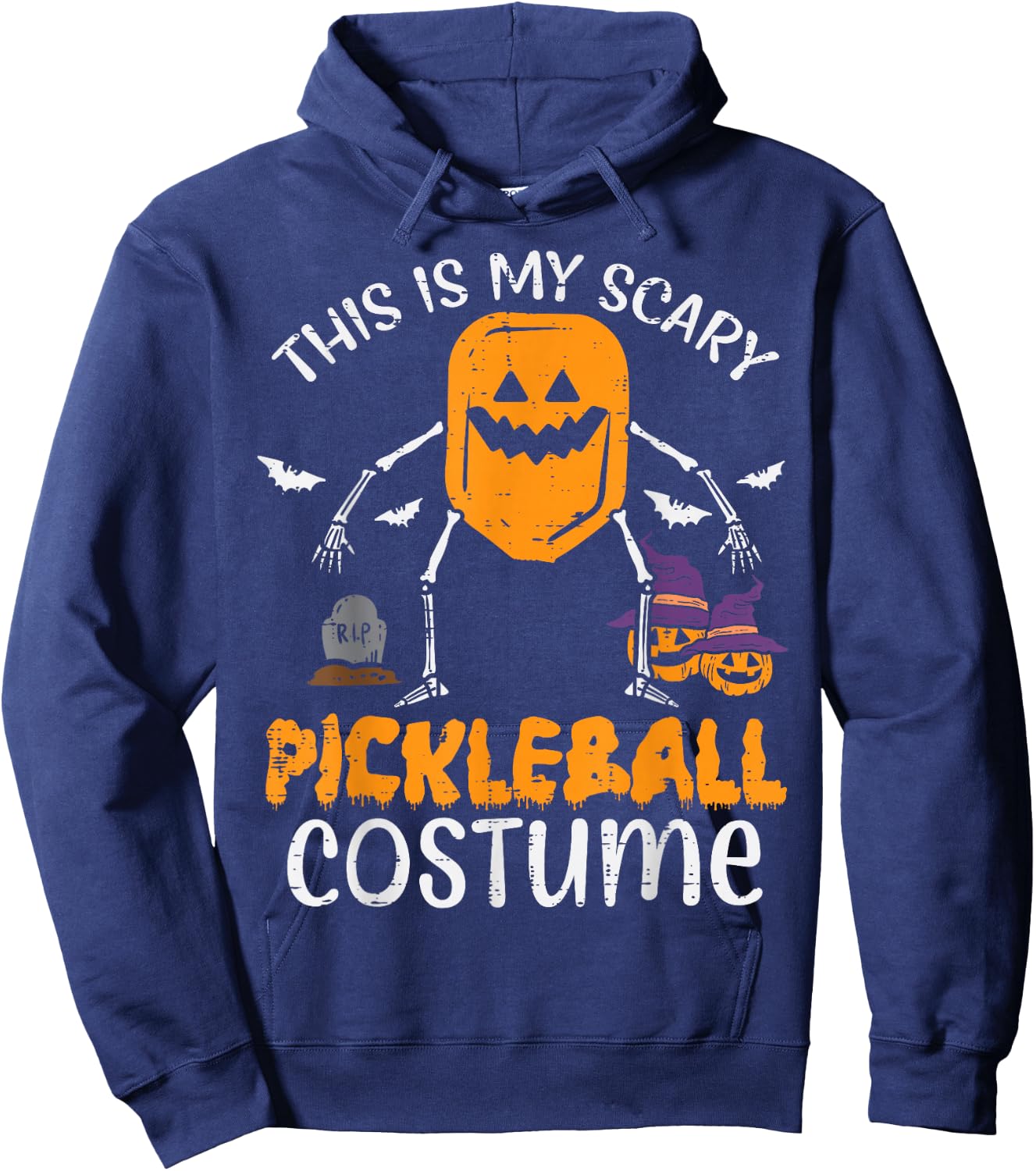 This Is My Scary Pickleball Costume Halloween Men Women Kids Hoodie - Hoodie | Navy