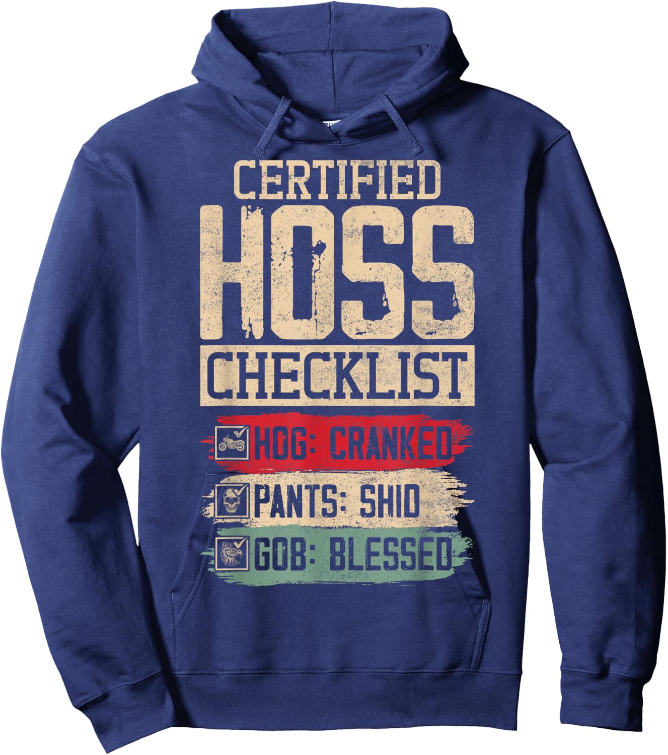 Hog Cranked Shid Gob Blessed Barb Left Funny Gag Hoodie - Hoodie | Navy