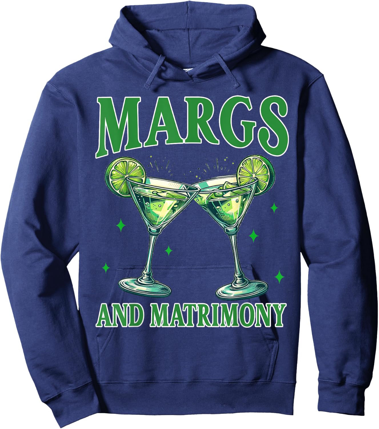 Bachelorette Margarita Bridal Party Margs And Matrimony Hoodie - Hoodie | Navy