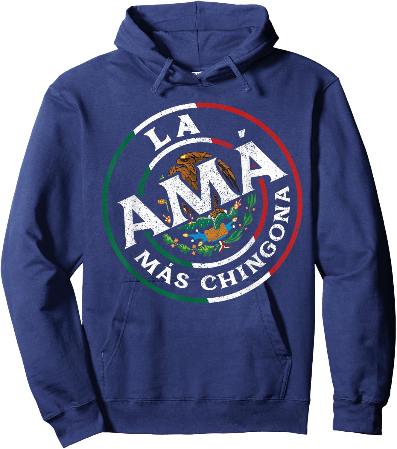 La Mama Mas Chingona Spanish Latinx Funny Mexican Saying Hoodie - Hoodie | Navy
