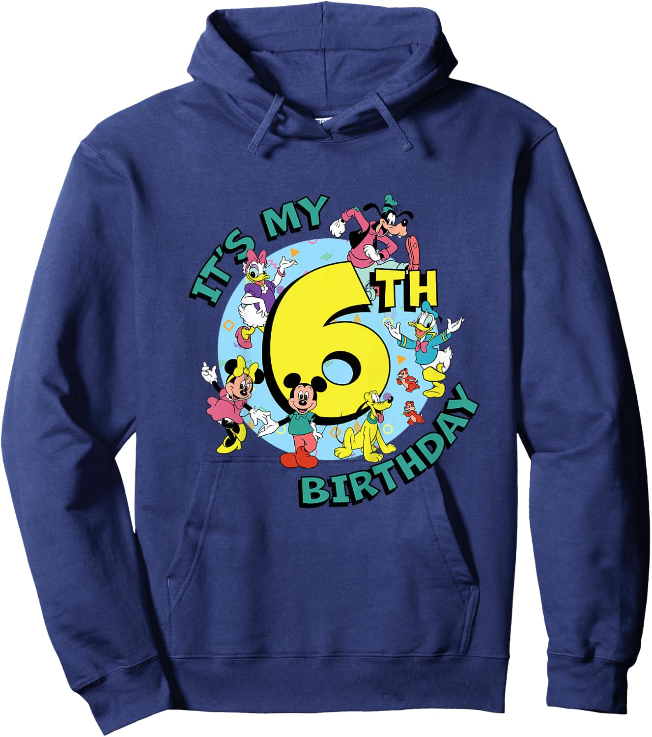 Disney Mickey and Friends It’s My Sixth 6th Birthday Hoodie - Hoodie | Navy