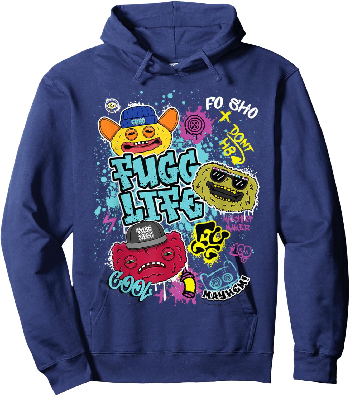 Fugg Life Grin Grin Count Underoo Mcgoo & Wide Eyed Weirdo Hoodie - Hoodie | Navy