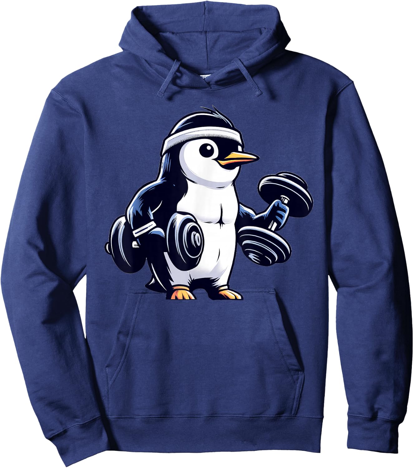Penguin Powerlifting Weightlifting Gym Workout Hoodie - Hoodie | Navy