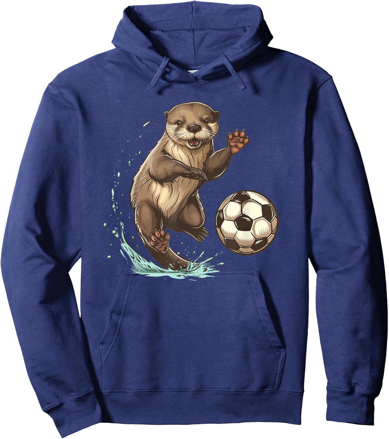 Otter Playing Soccer - Otter Futbol - Otter Soccer Hoodie - Hoodie | Navy