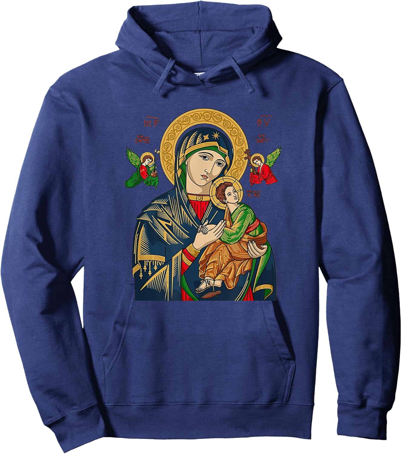 Our Lady of Perpetual Help Blessed Mother Mary Catholic Hoodie - Hoodie | Navy