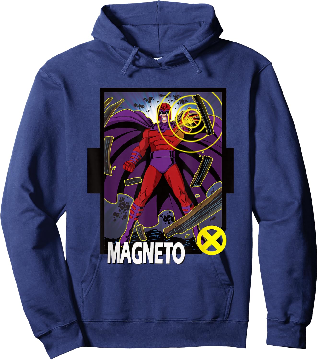 Marvel X-Men '97 Classic Magneto Vintage Villain Super Hero Hoodie - Hoodie | Navy