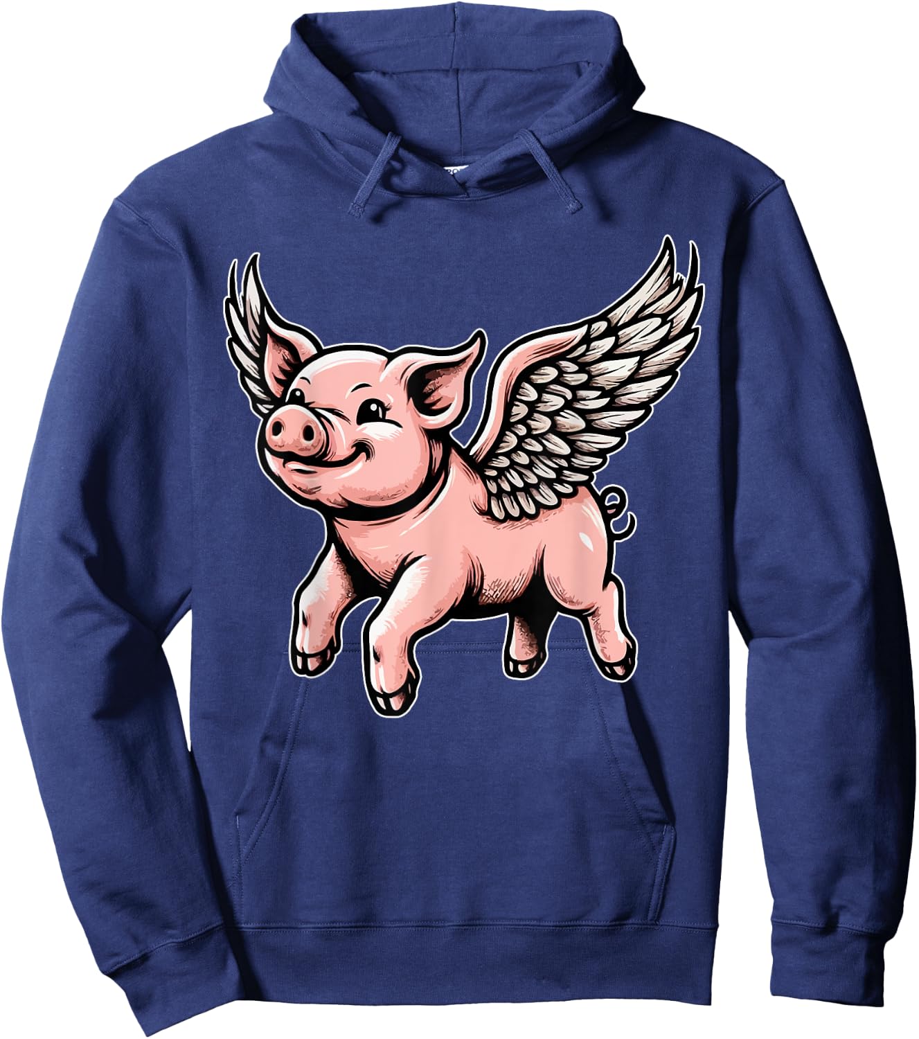 Flying Pig with Wings Dreamers Delight Pig Lovers Funny Hoodie - Hoodie | Navy