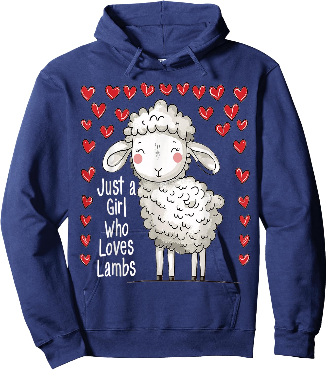 Cute Lamb Lovers Gift Girls Just A Girl Who Loves Lambs Hoodie - Hoodie | Navy