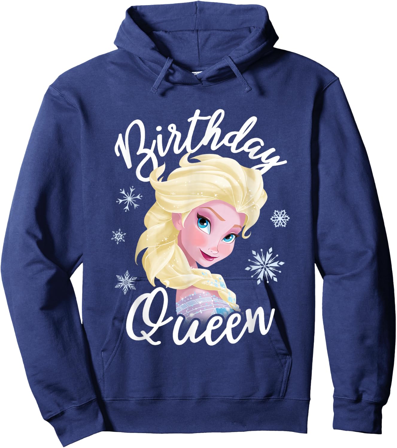 Disney Frozen Birthday Queen Elsa Big Chest Portrait Hoodie - Hoodie | Navy