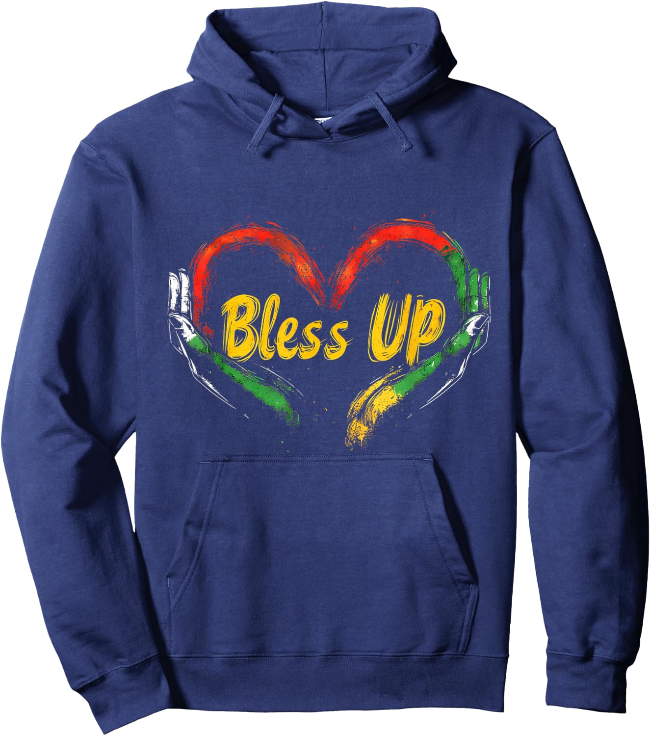 Hand Heart Reggae Rastafari Jamaican Roots Rasta Hoodie - Hoodie | Navy