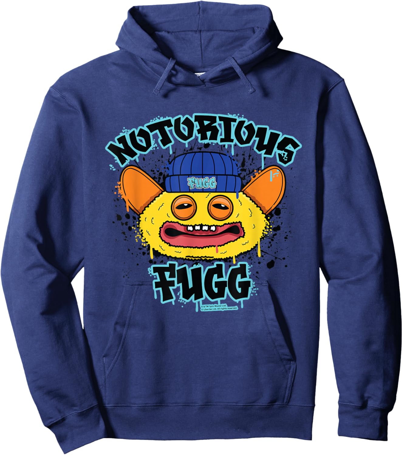 Fuggler Grin Grin Yellow Snuggler Notorious Fugg Hoodie - Hoodie | Navy