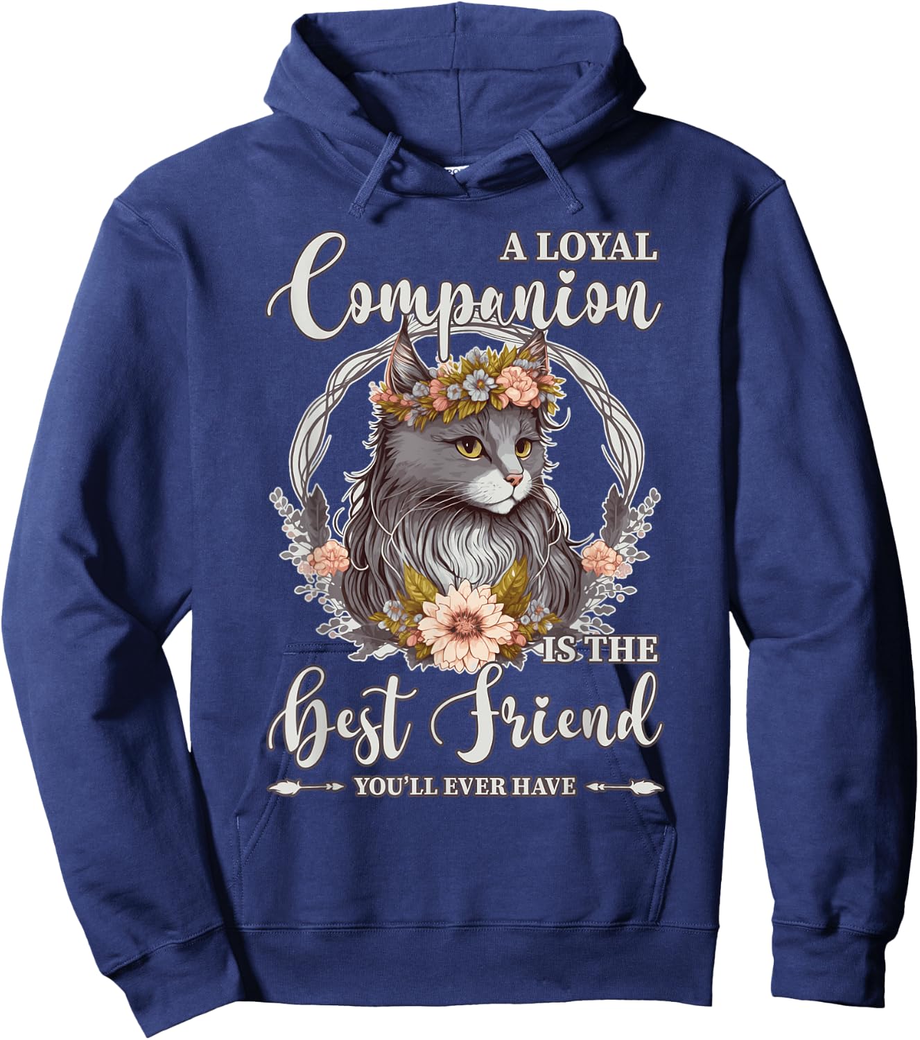 Cute Flower Crown Cat Pet Lover Quotes Fur Parent Men Women Kids Hoodie - Hoodie | Navy