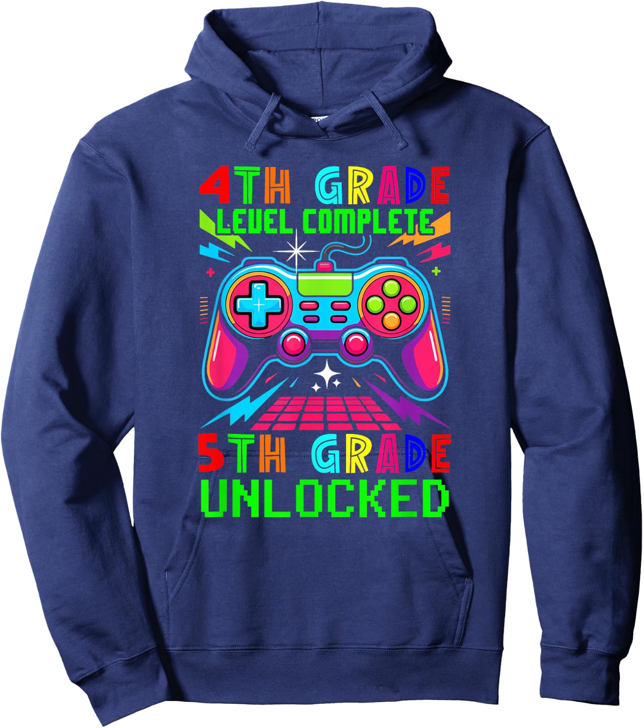 4th Grade Level Complete 5th Grade Unlocked Gamer Students Hoodie - Hoodie | Navy