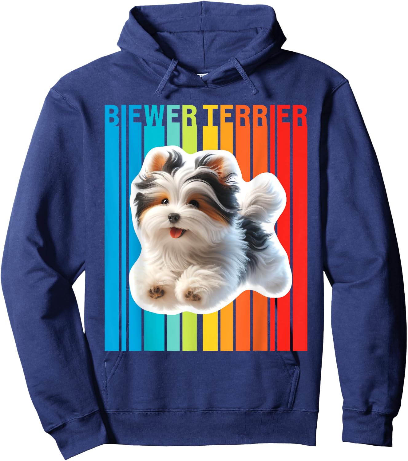 Colorful Biewer Terrier Hoodie - Hoodie | Navy