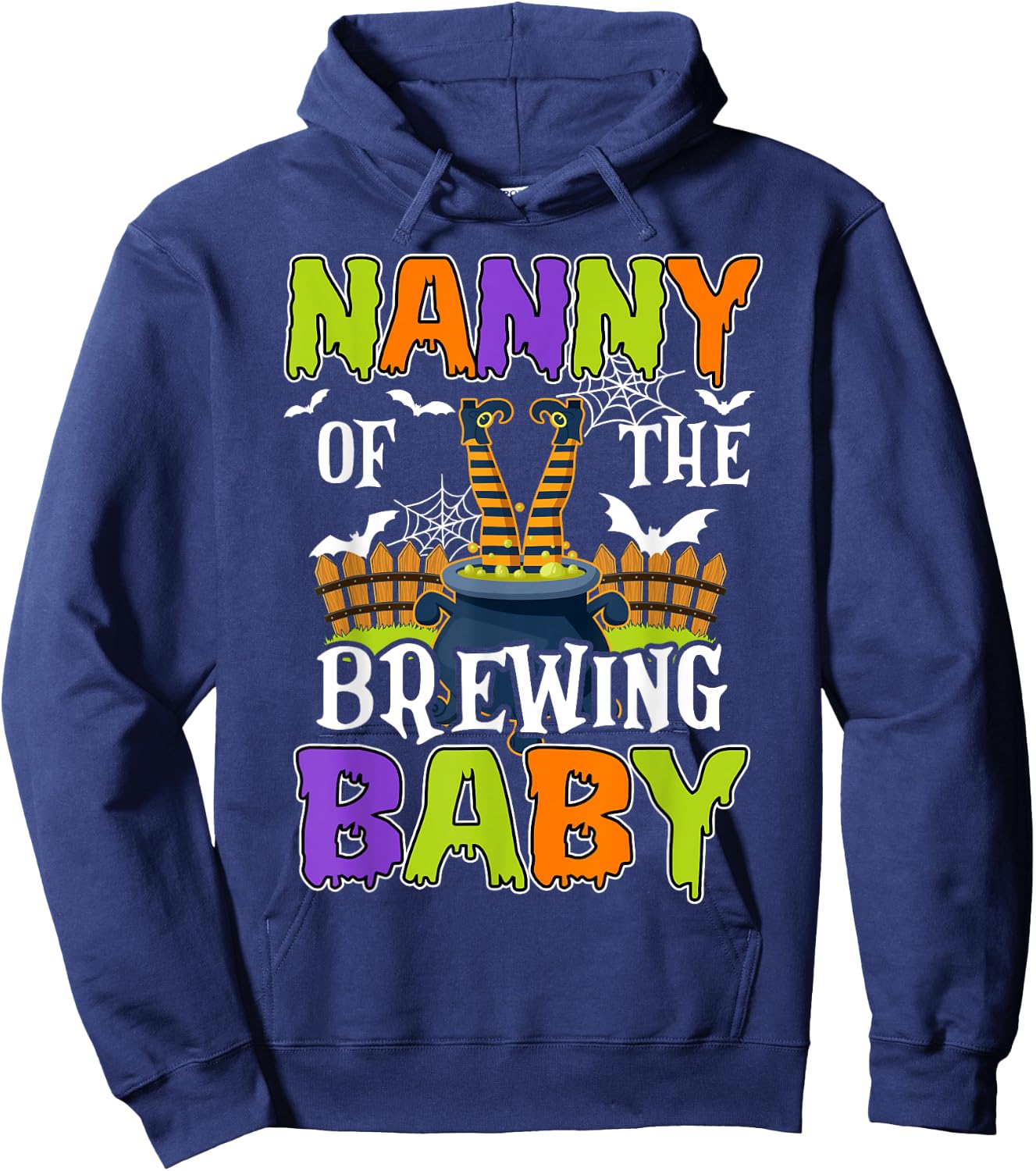 Nanny Of The Brewing Baby Halloween Witch Baby Funny Hoodie - Hoodie | Navy