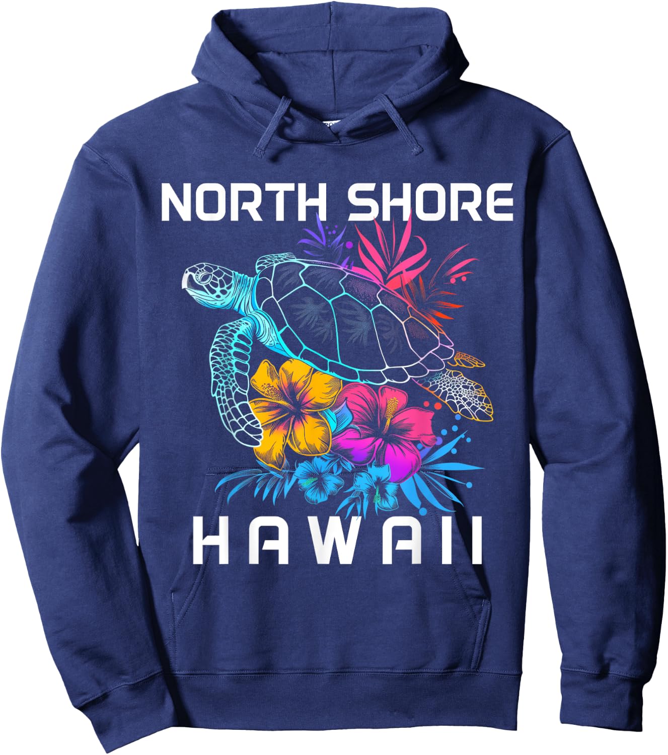 North Shore Hawaii Sea Turtle Hawaiian Diving Surfer Hoodie - Hoodie | Navy