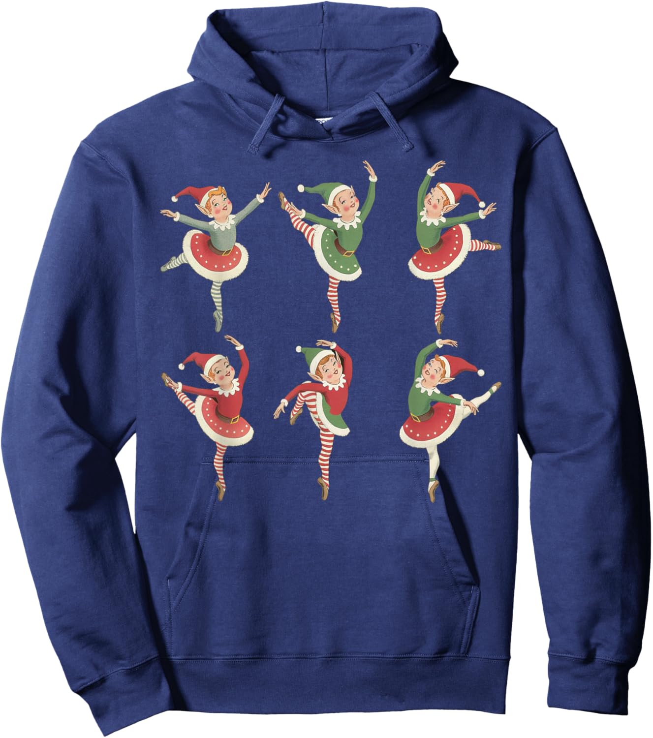 Elf Vintage Dancer Funny Christmas Ballet Hoodie - Hoodie | Navy