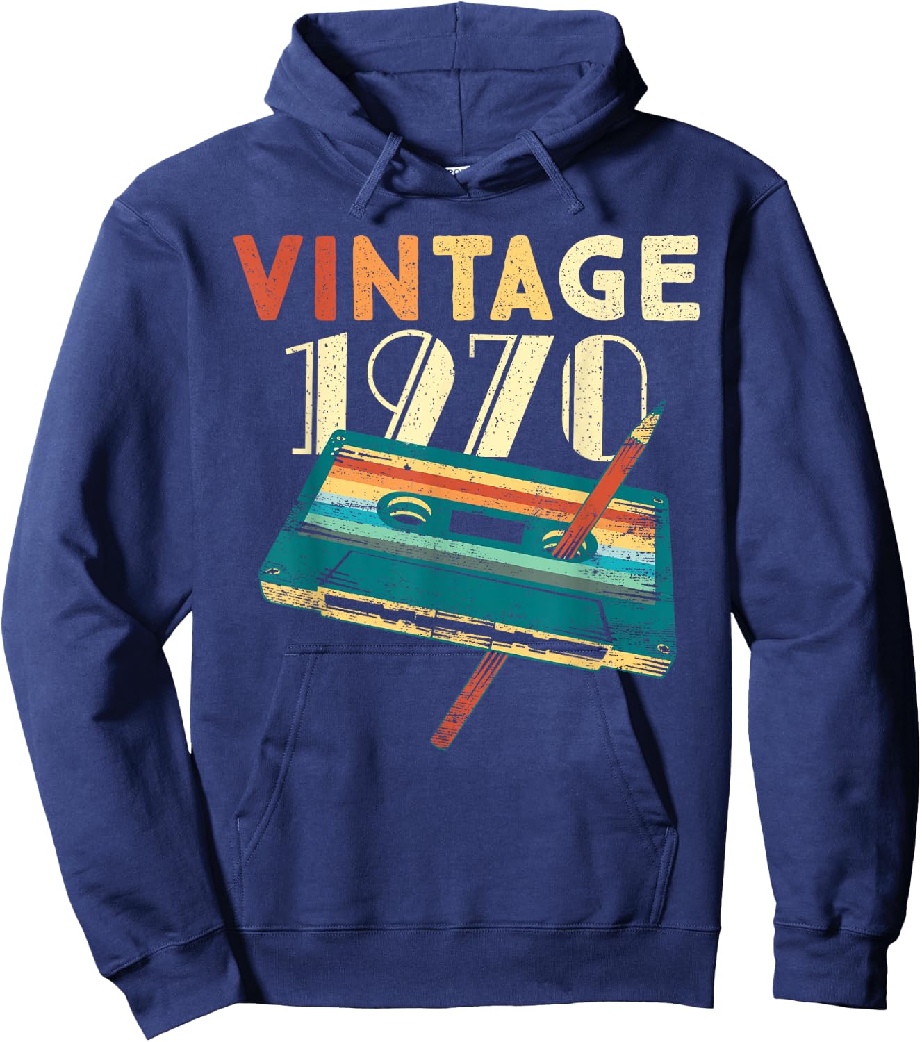 55 Years Old Gifts Vintage 1970 Music Cassette 55th Birthday Hoodie - Hoodie | Navy