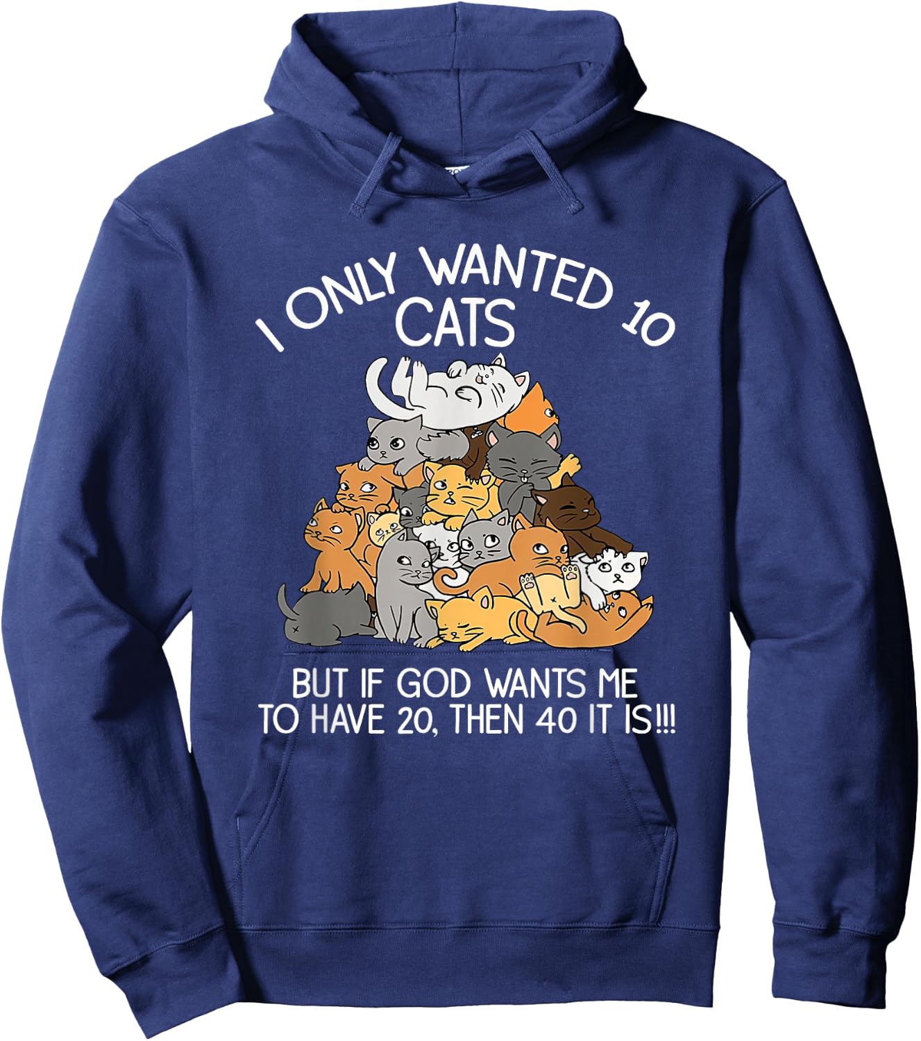 I Only Wanted 10 Cats But If God Wants Me To Have 20 Hoodie - Hoodie | Navy