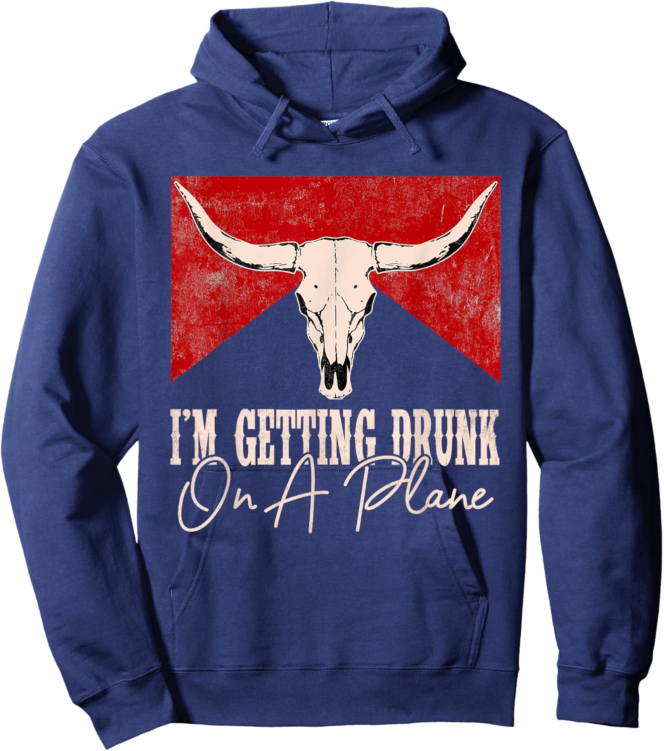 I'm Getting Drunk On A Plane Western Cactus Deserts Cowboy Hoodie - Hoodie | Navy