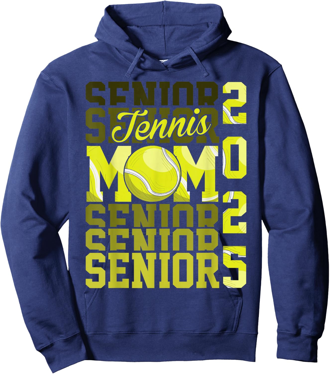 Proud mom of a tennis senior 2025 class of 25 graduation Hoodie - Hoodie | Navy