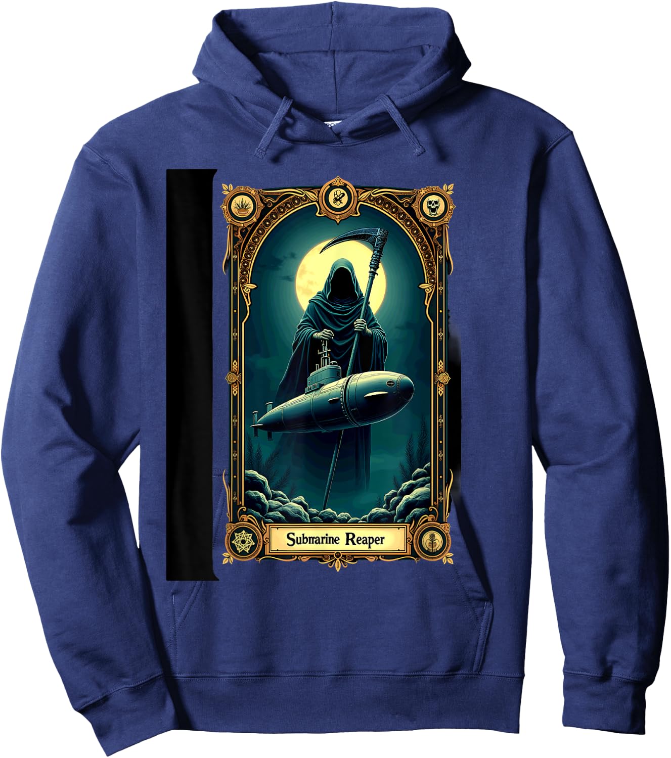 Halloween Tarot Card Skeleton Submarine Reaper Hoodie - Hoodie | Navy