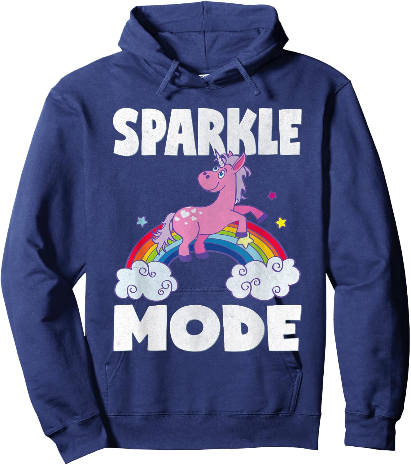 Sparkle Mode Unicorns Magic Sparkle Rainbow Unicorn Hoodie - Hoodie | Navy