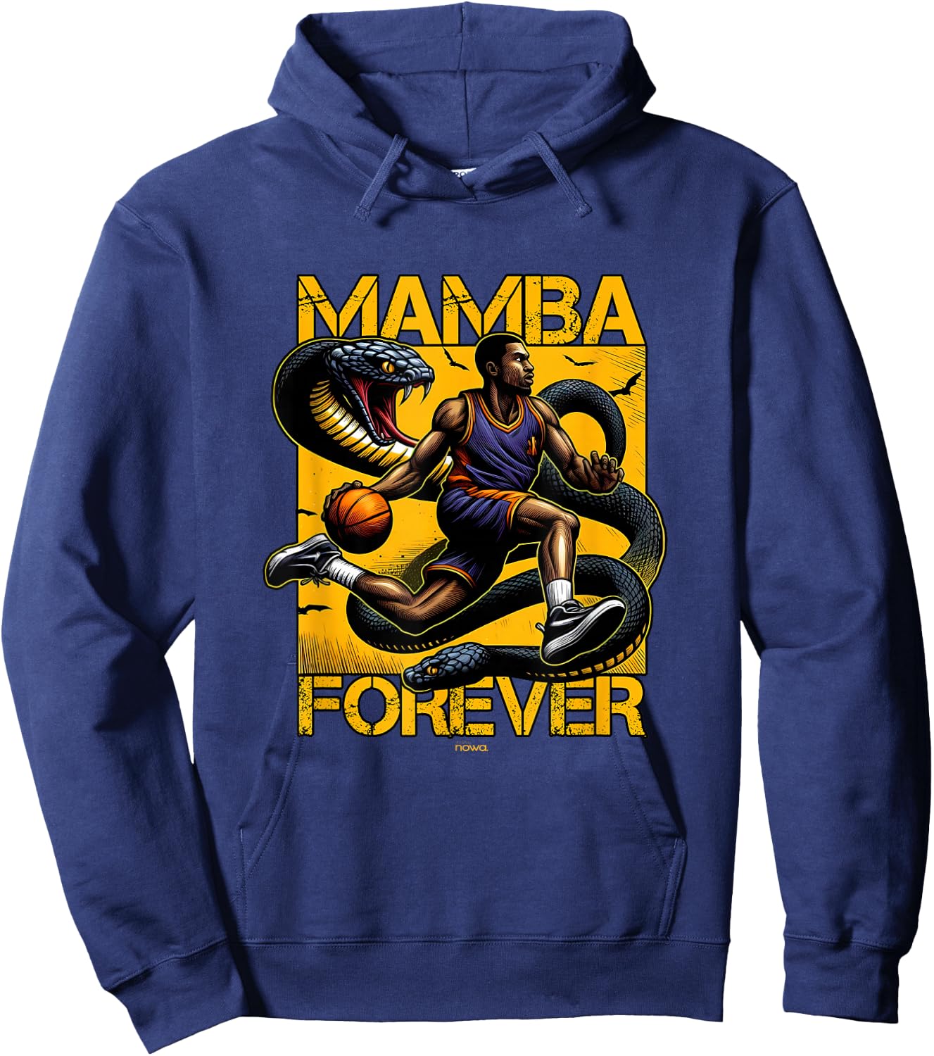 Driven by Mentality Basketball Player ON Yellow Ground Hoodie - Hoodie | Navy