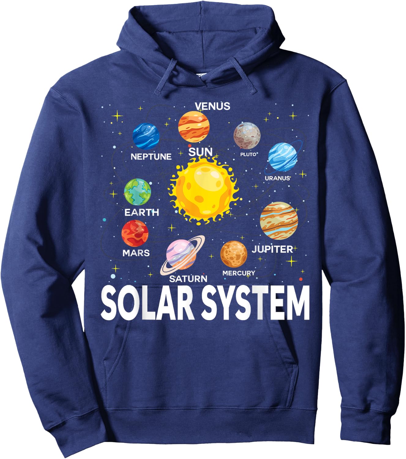 Solar System Planets Science Space Boys Girls STEM Kids Hoodie - Hoodie | Navy