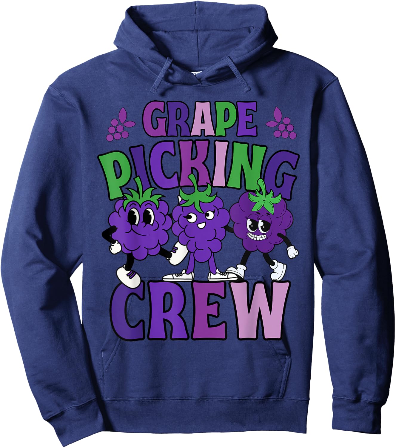Funny Grape Picking Squad Crew Shirts Custom for Kids 2025 Hoodie - Hoodie | Navy