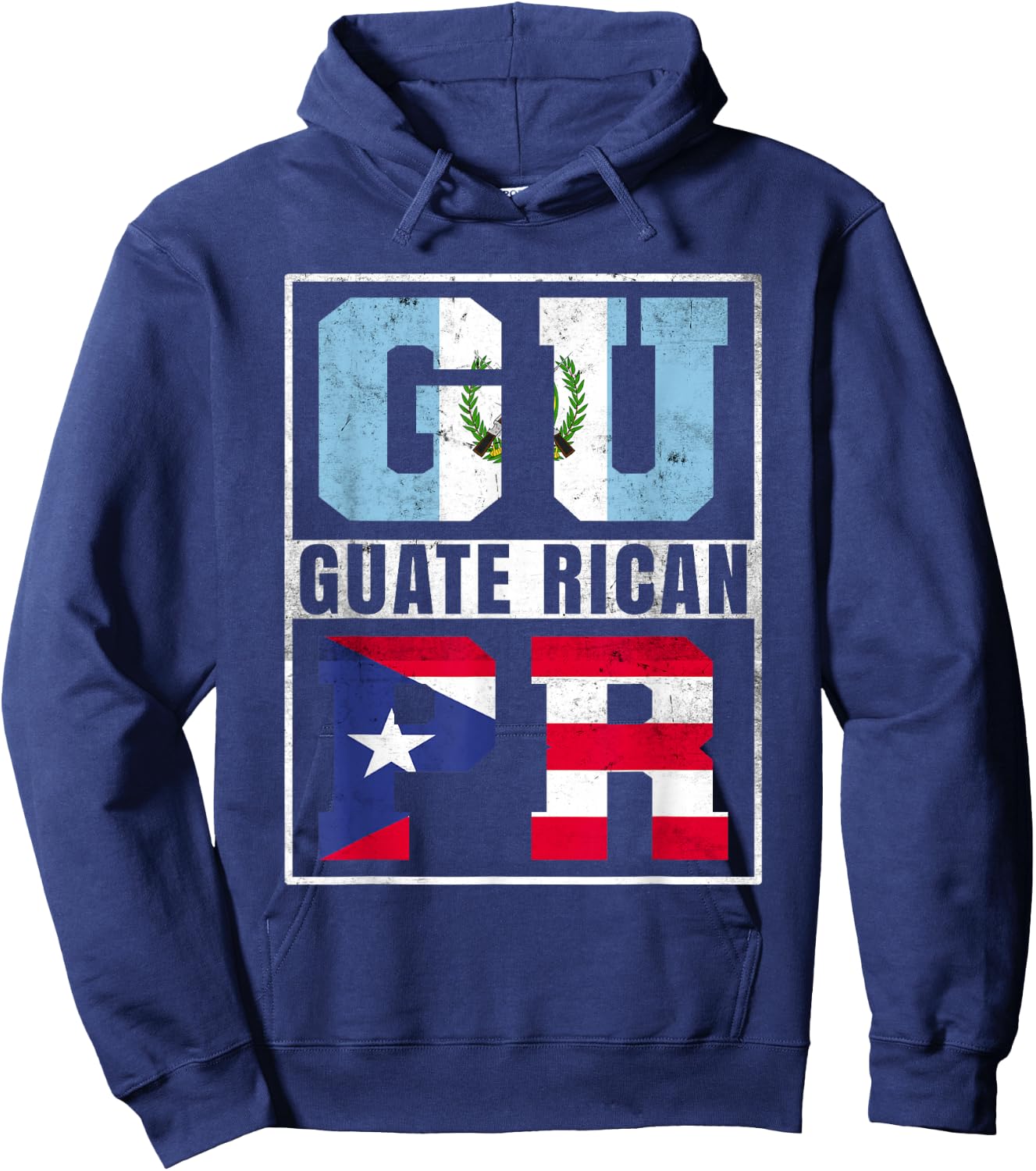 Guate Rican Roots Guatemala and Puerto Rico Mix Hoodie - Hoodie | Navy