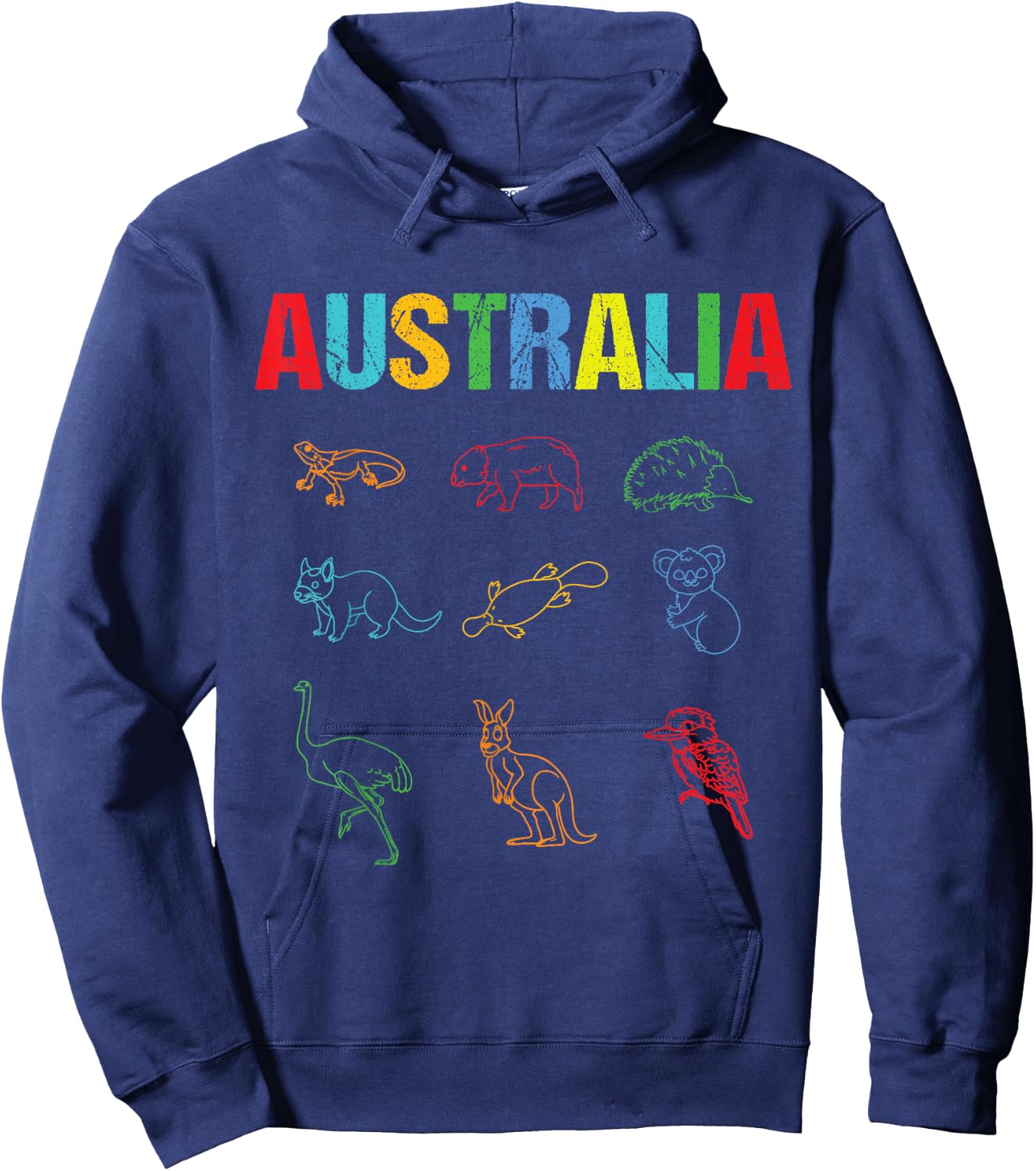 Animals Of Australia Australia Day Australian Kangaroo Hoodie - Hoodie | Navy