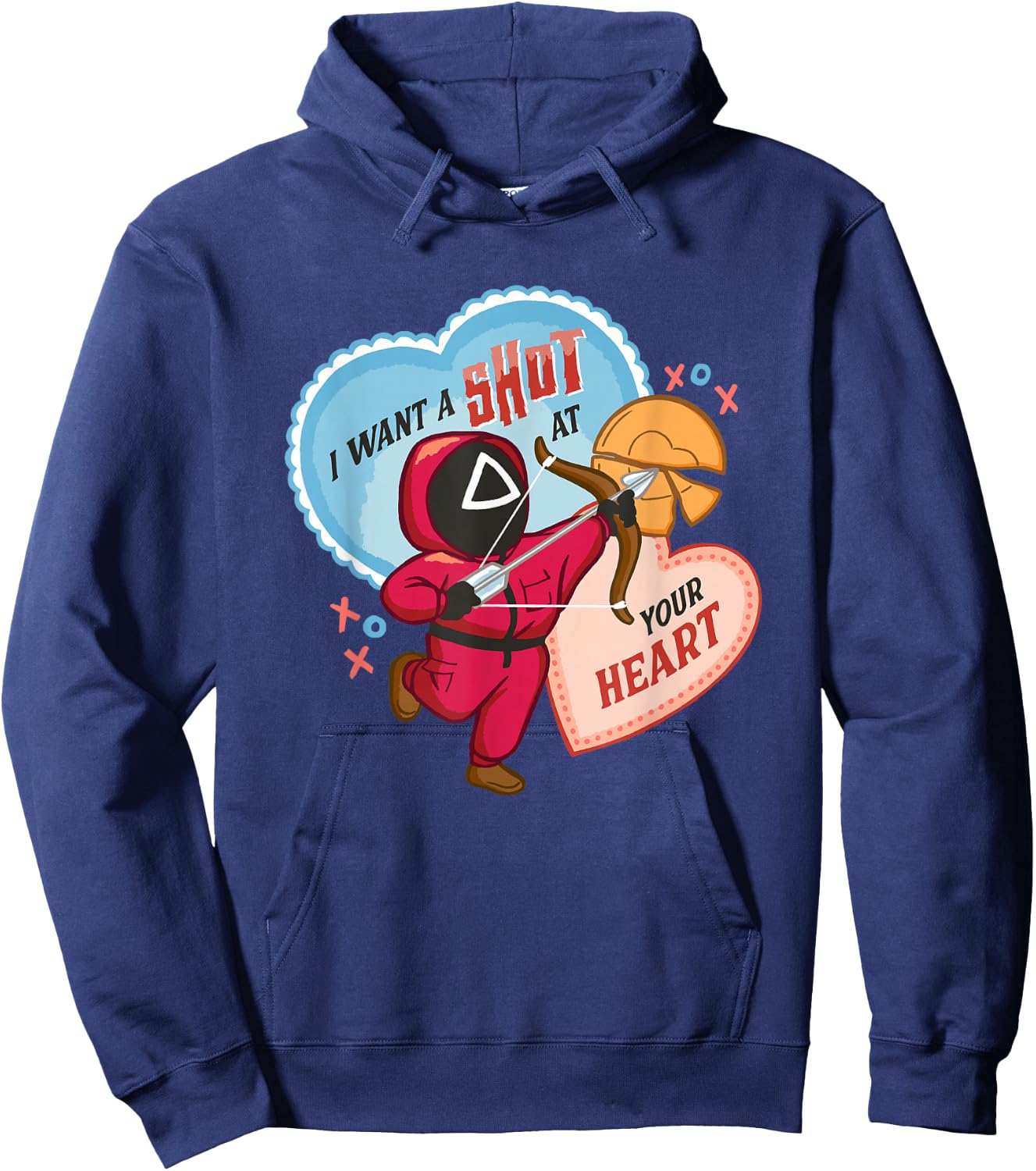 Squid Game Valentine's Day I Want a Shot At Your Heart Logo Hoodie - Hoodie | Navy