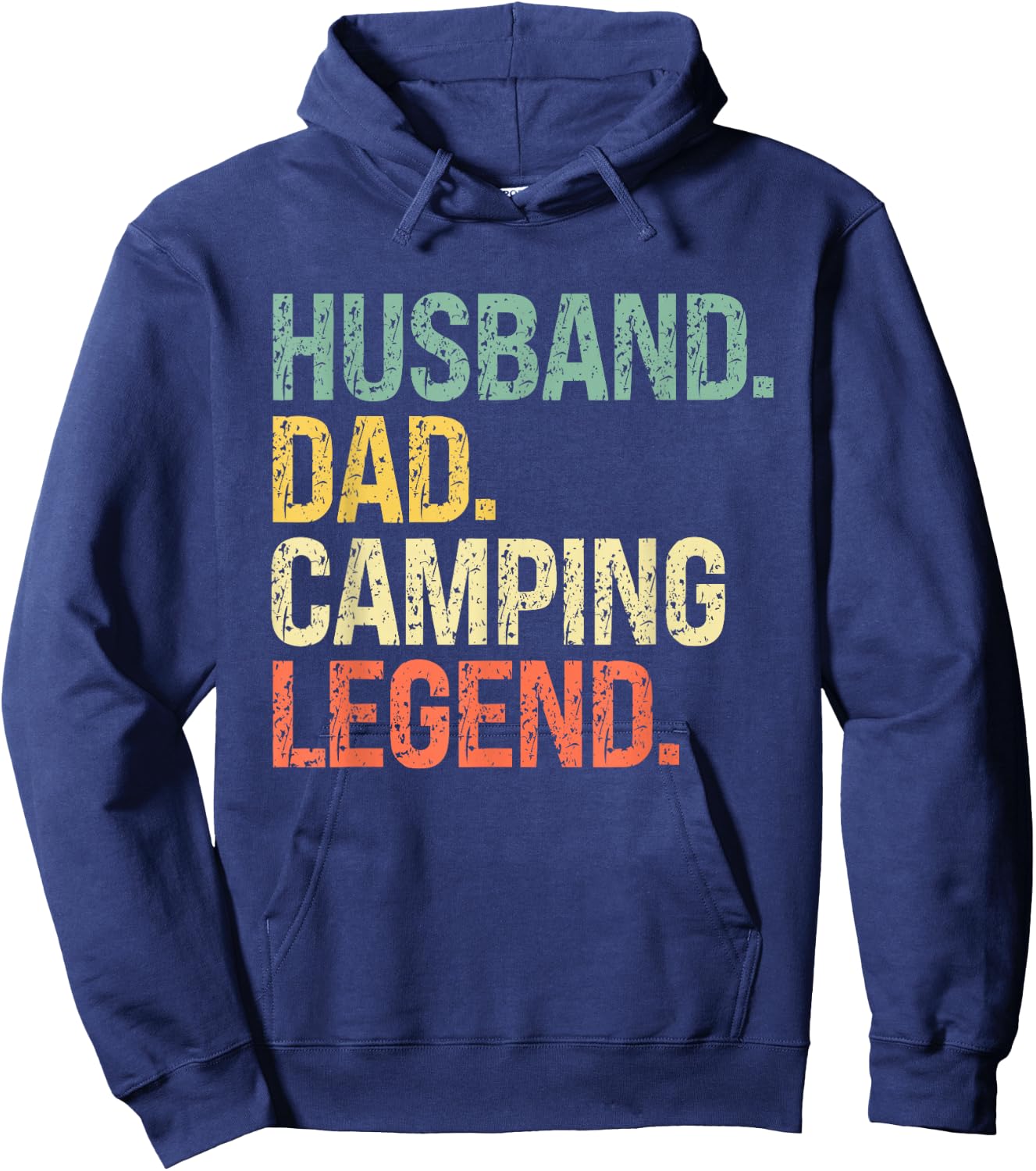 Husband Dad Camping Legend Father's Day Campfire Hoodie - Hoodie | Navy
