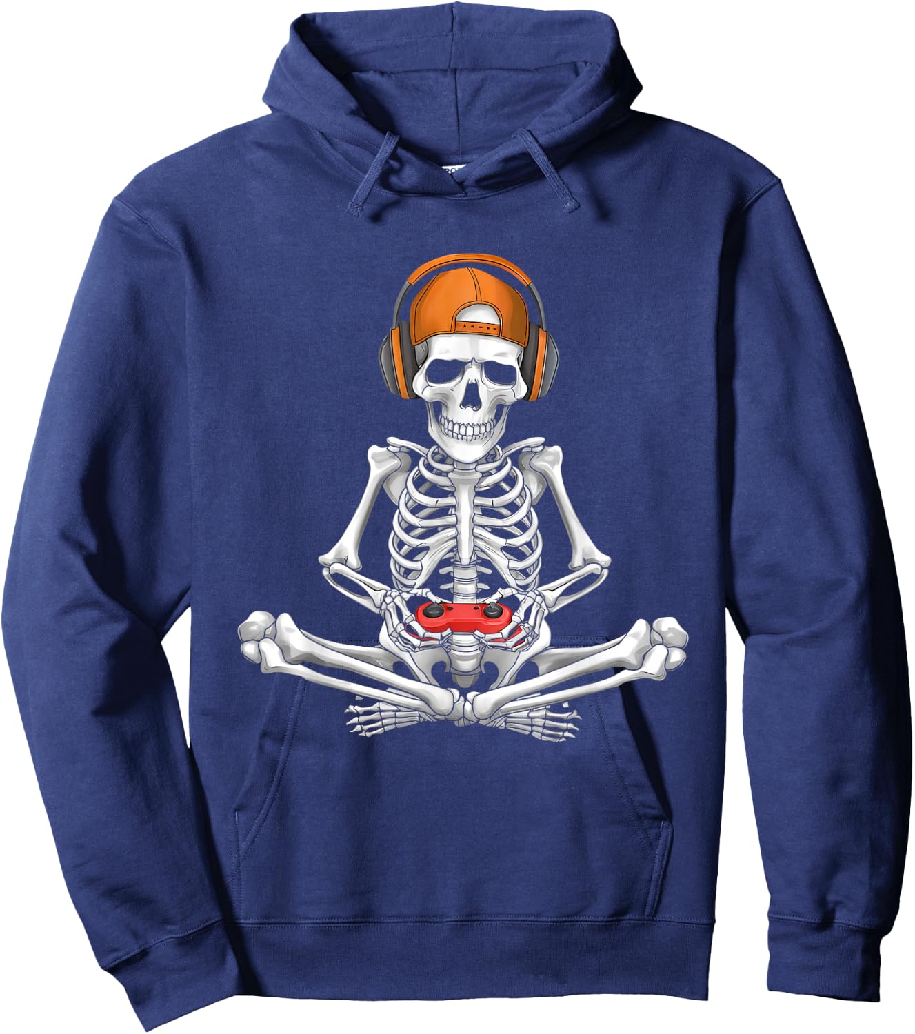 Video Game Skeleton Halloween Gaming Teens Gamer Men Boy Kid Hoodie - Hoodie | Navy