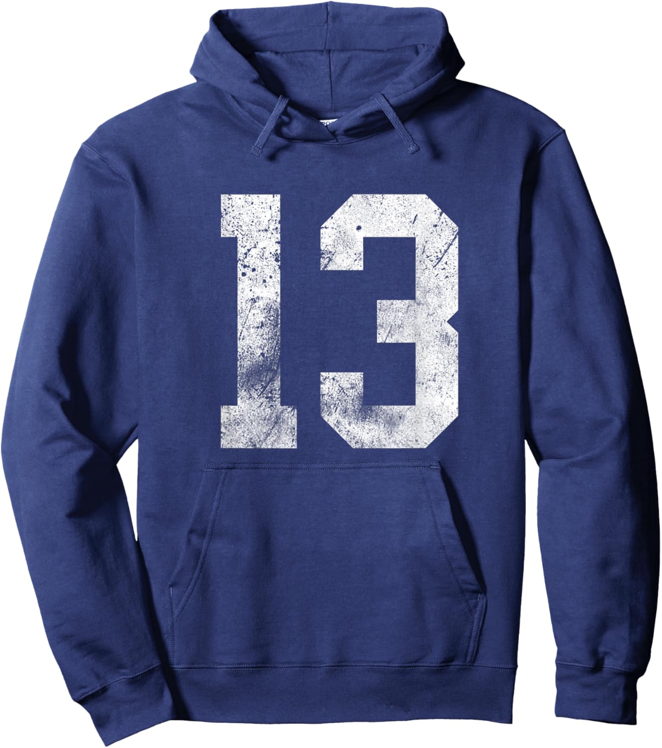 13 Cool Distressed Birthday Lucky Number Player 13th Hoodie - Hoodie | Navy