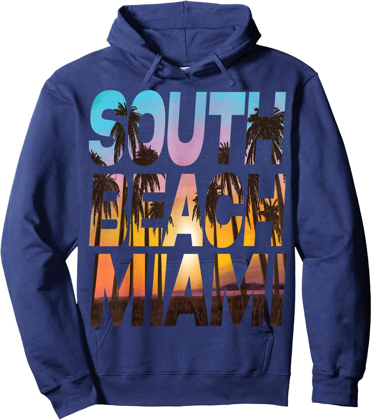 South Beach Miami Sunset - I Love Miami Beach Souvenir Hoodie - Hoodie | Navy