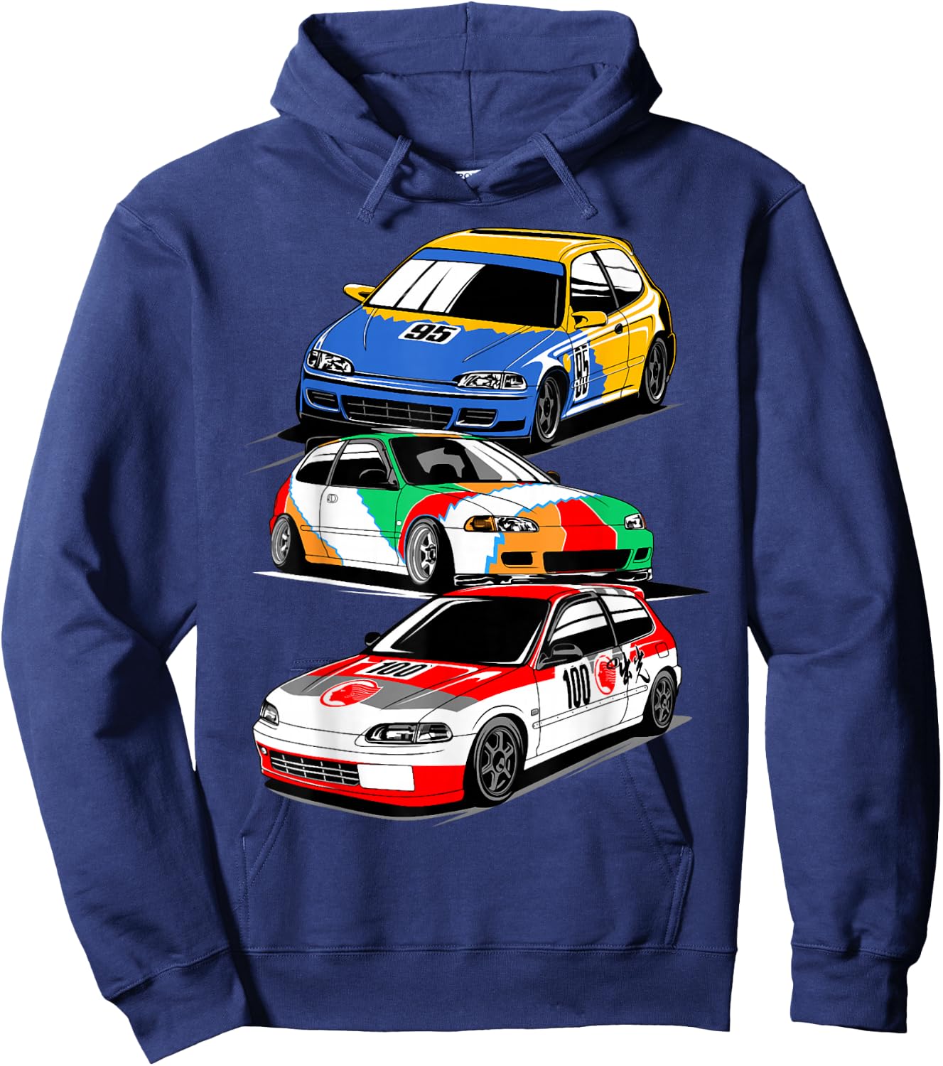 Civic eg 6 jdm legend Japanese racing car Hoodie - Hoodie | Navy