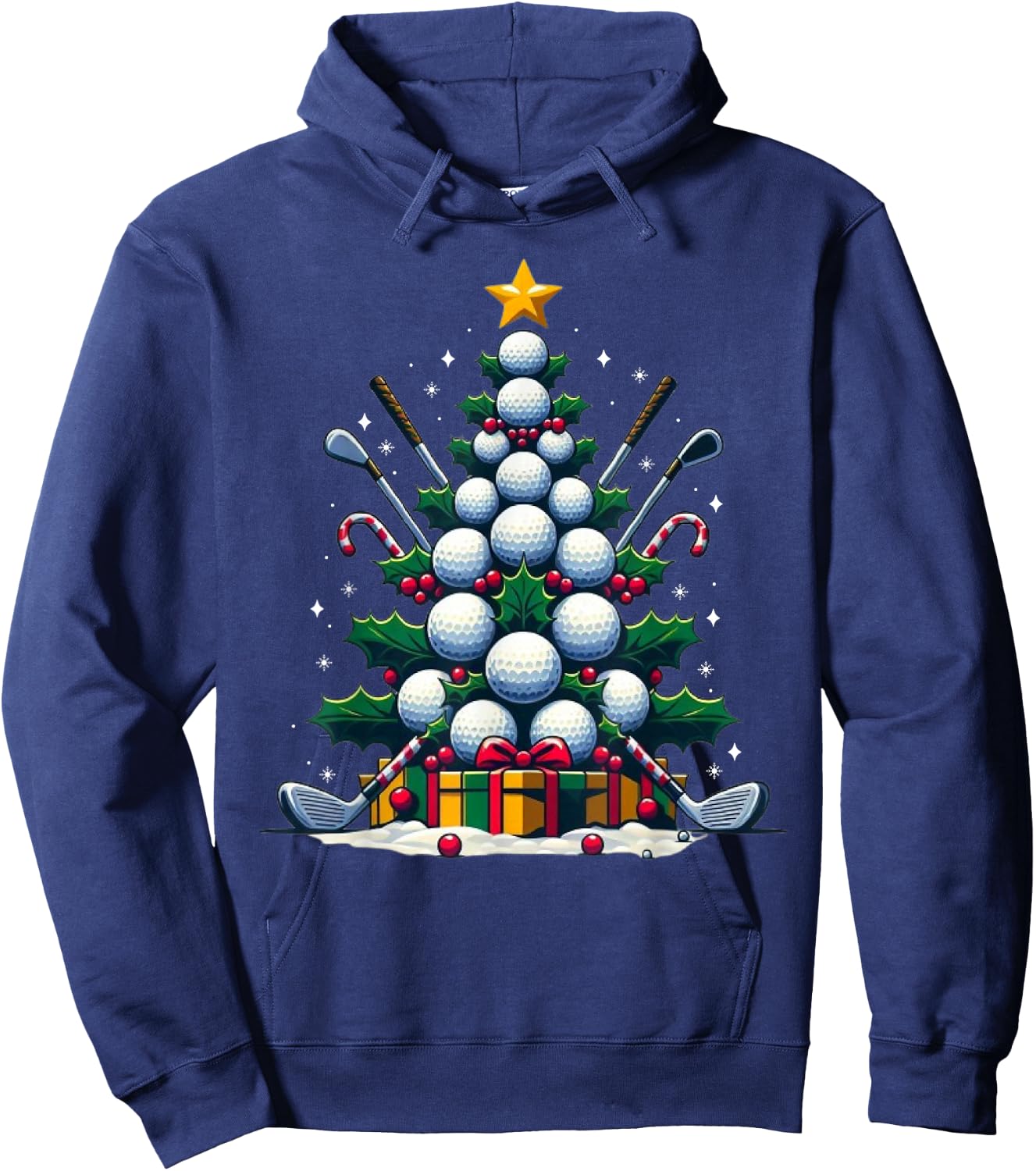 Golf Equipment Christmas Tree Christmas Golfer Women Men Hoodie - Hoodie | Navy