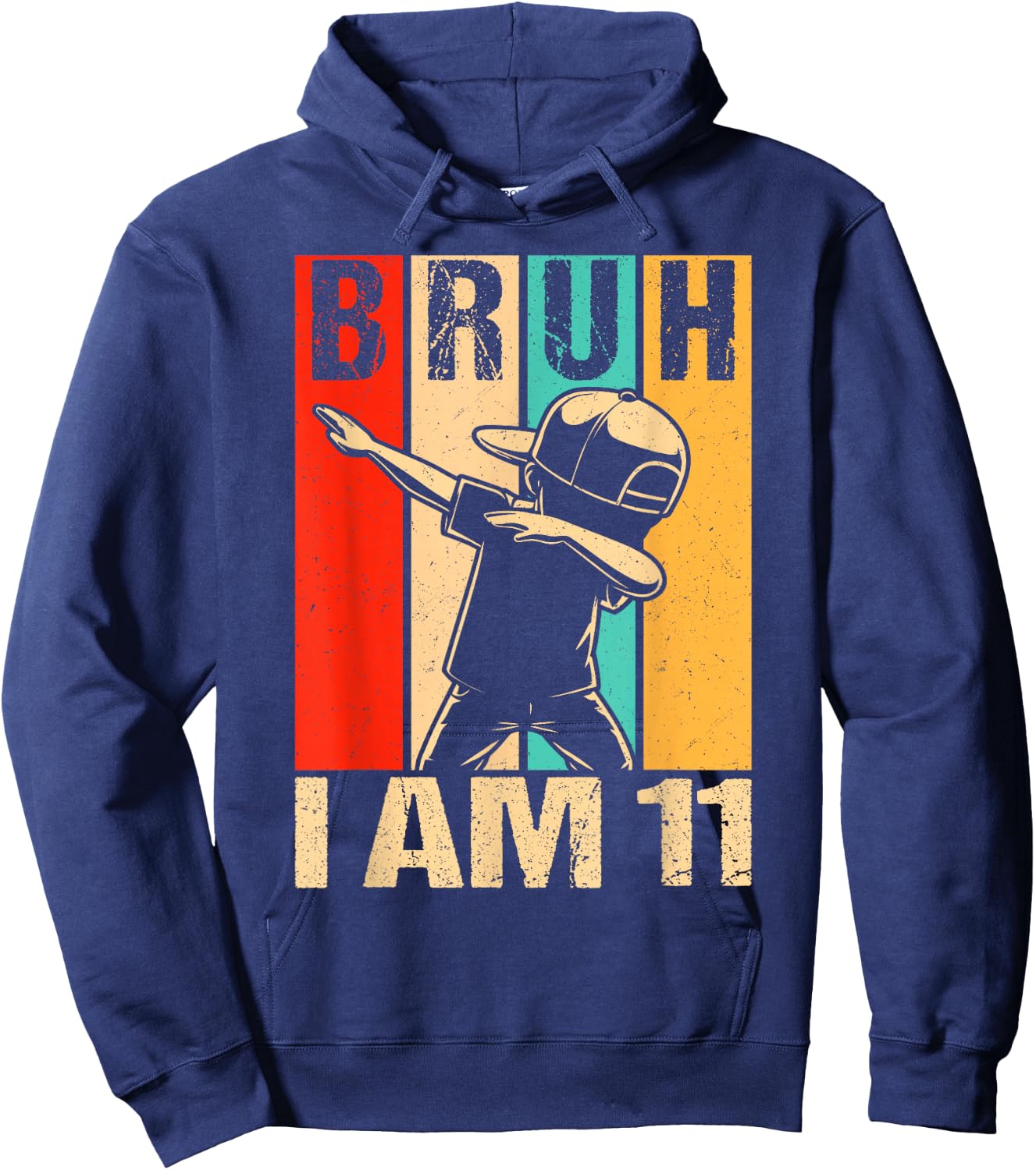 11 Year Old Birthday Dabbing Boy Bruh It's My 11th Birthday Hoodie - Hoodie | Navy