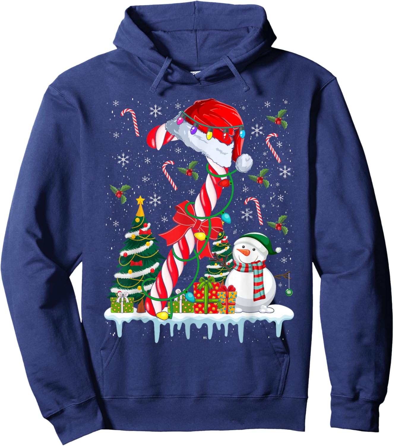 Christmas Candy Cane Lover Gift Co. Candy Cane Crew Christmas Matching Costume Xmas Group Family/Group Hoodie - Hoodie | Navy