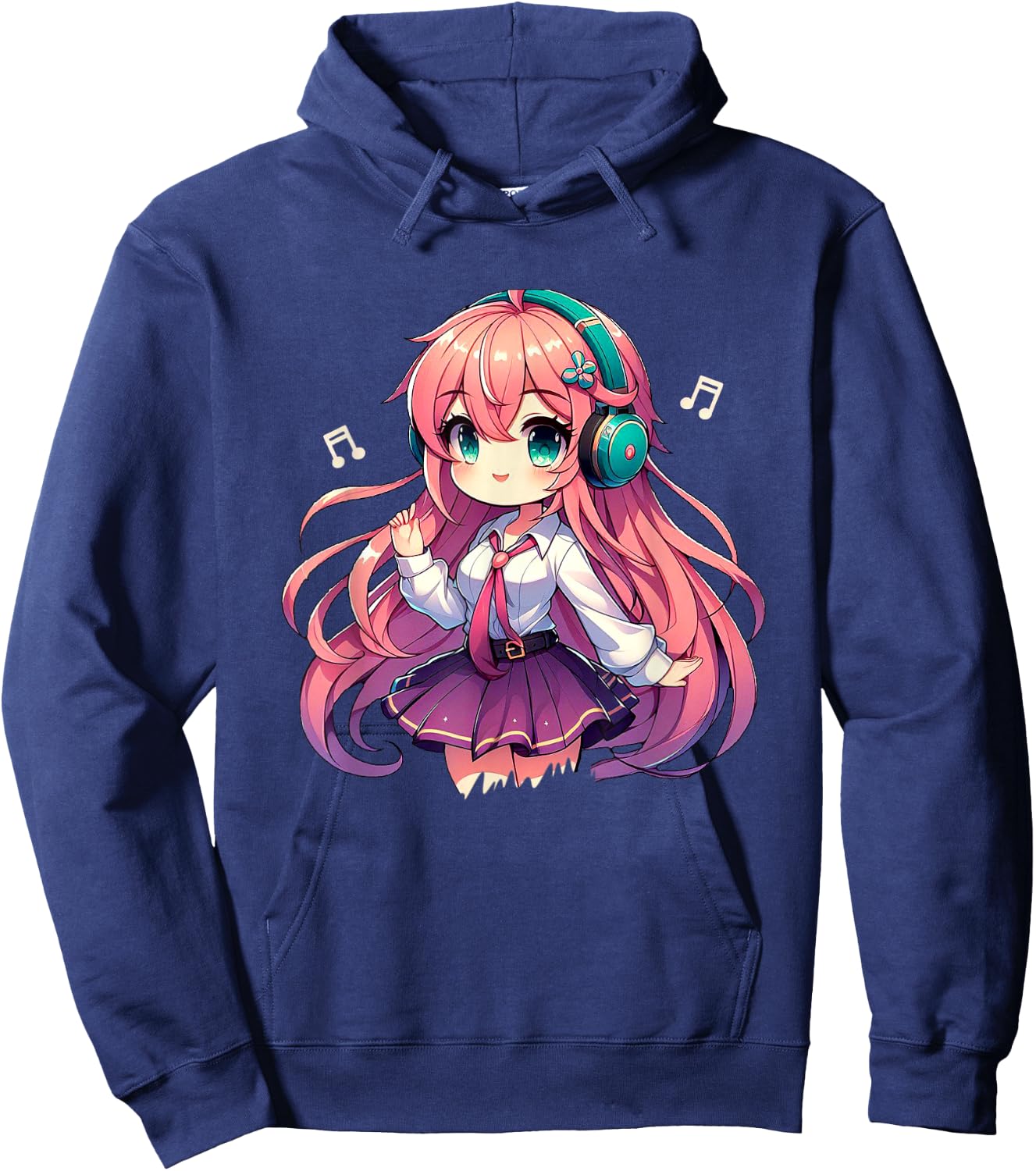 Kawaii Chibi Anime Girl Anime Merch Cute Japanese Manga Fan Hoodie - Hoodie | Navy