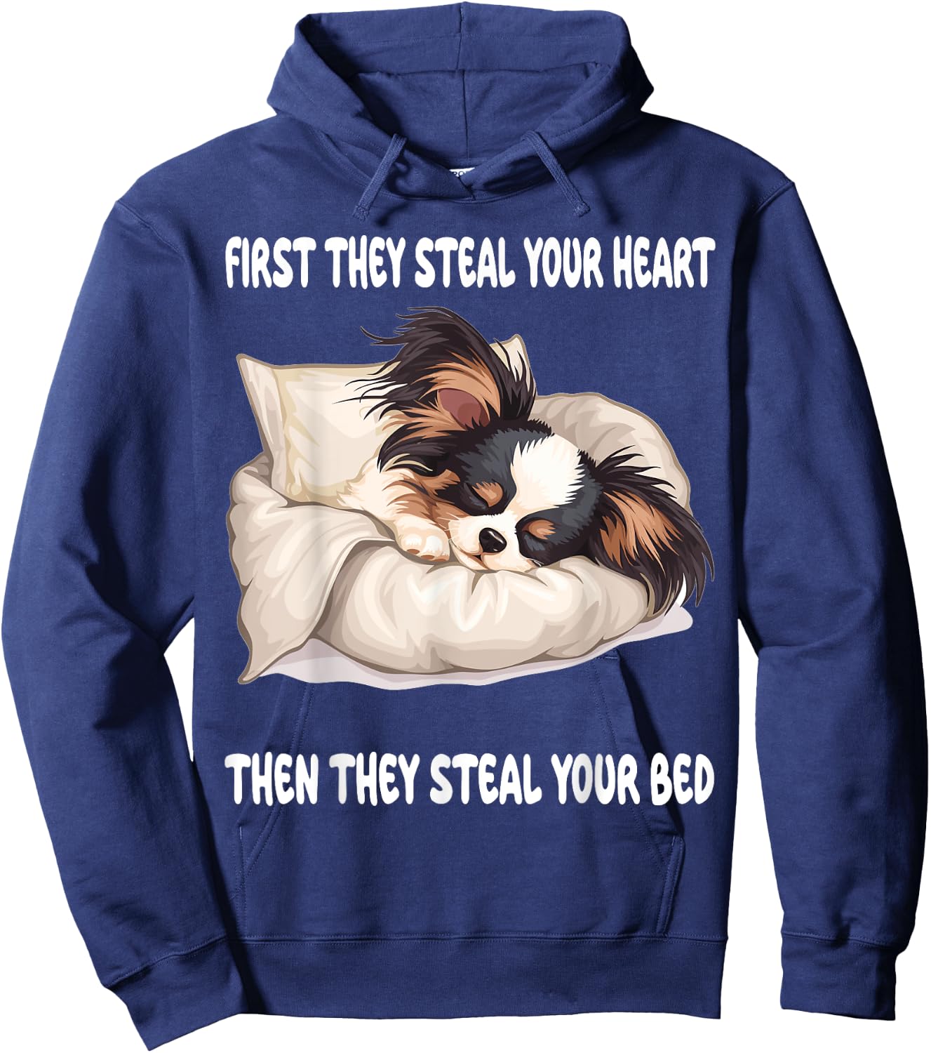Papillon Sleeping Pajamas Nightgown Hoodie - Hoodie | Navy